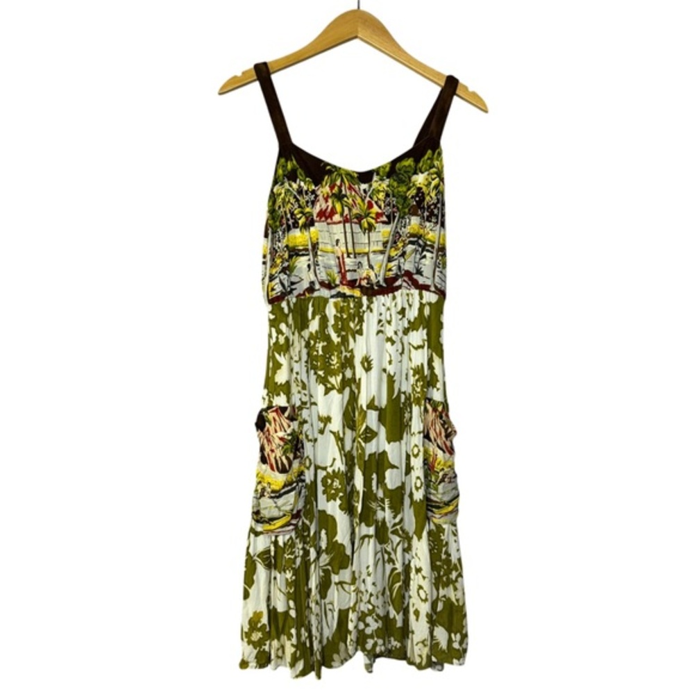 Jam's World Maxi Tropical Print dress Small‎ Pockets Summer Vacation Beachy Boho